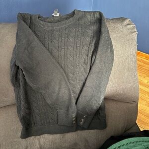 Classic Grey Cable Knit Sweater